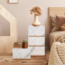 Marble Patterned Salon SPA Cabinet, Storage Barber Organizer with 4 Drawers