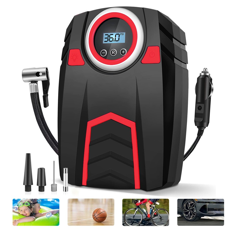 150 PSI Air Compressor Tire Inflator Fits Car Moto Bike Tires Air Pump Cordless