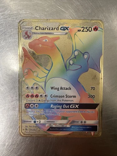 Charizard GX 150/147 LP Rainbow Secret Rare S&M Burning Shadows Pokémon TCG