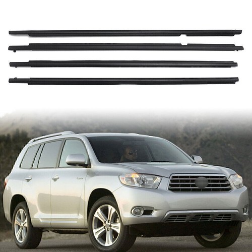 Black Weatherstrip Window Molding Trim Seal Belt Fit Toyota Highlander 2008-2010