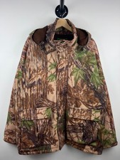 Vintage 90s Cabelas Real Tree Camo Fleece Hooded Jacket Size L
