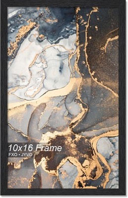 Engineered Wood 10x16 Picture Frame, Black Frame for 10 x 16 Inch Picture Pos...