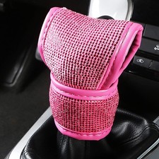 Auto Shift Gear Cover, Leather Auto Gear Shift Knob Cover with Crystal Glitter B