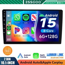 Carplay 2 DIN Android 15 6+128GB 10.1" Car Stereo Radio Head Unit 8core GPS Navi