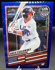 2026 Panini Stars and Stripes Prizm Roch Cholowsky #140 Disco Blue 6/149