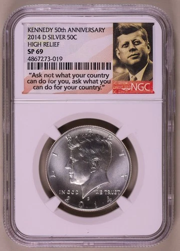 2014-D Silver High Relief Kennedy Half Dollar NGC SP69 ***RARE ORIGINAL COIN***