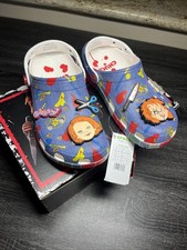 Crocs Chucky Classic Slip On Clogs Men's Size 9 Sandals Multi Blue Halloween