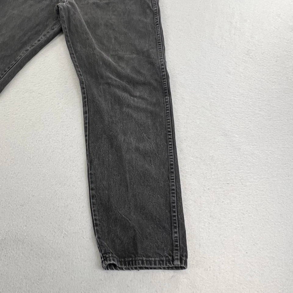 Pantalones de mezclilla Wrangler de colección resistentes para hombre 36x30 negros calce relajado años 90 Y2k Foto 4 de 4