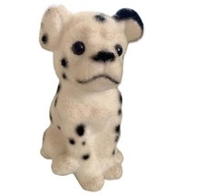Fuzzy Flocked Dalmatian Puppy Coin Bank Japan 6.5" Tall Vintage Adorable Saving 