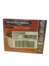 Proctor Silex Durable 8 Cups Rice Cooker Food Steamer - White 37534NR - NEW