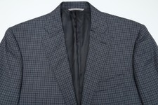Canali Men's Grey Plaid Siena Wool Regular-Fit Sport Coat Suit Jacket US 38 R