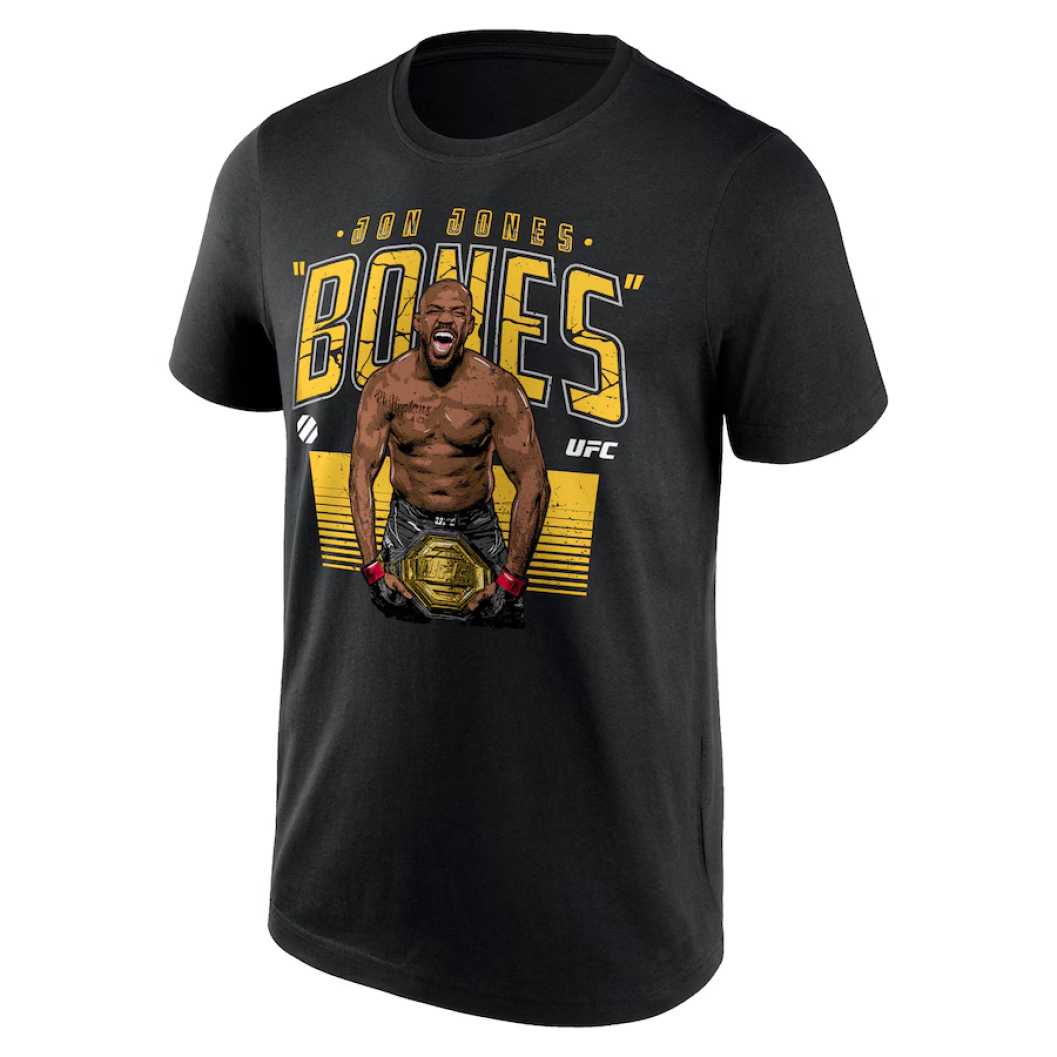 ALTRA UFC Jon Jones T Shirt Uomo Bones Champion Top Nero Nuova