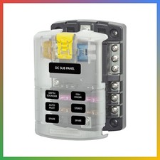 6 Circuit Fuse Block Negative Bus Insulating Cover 100 Amp DC Power