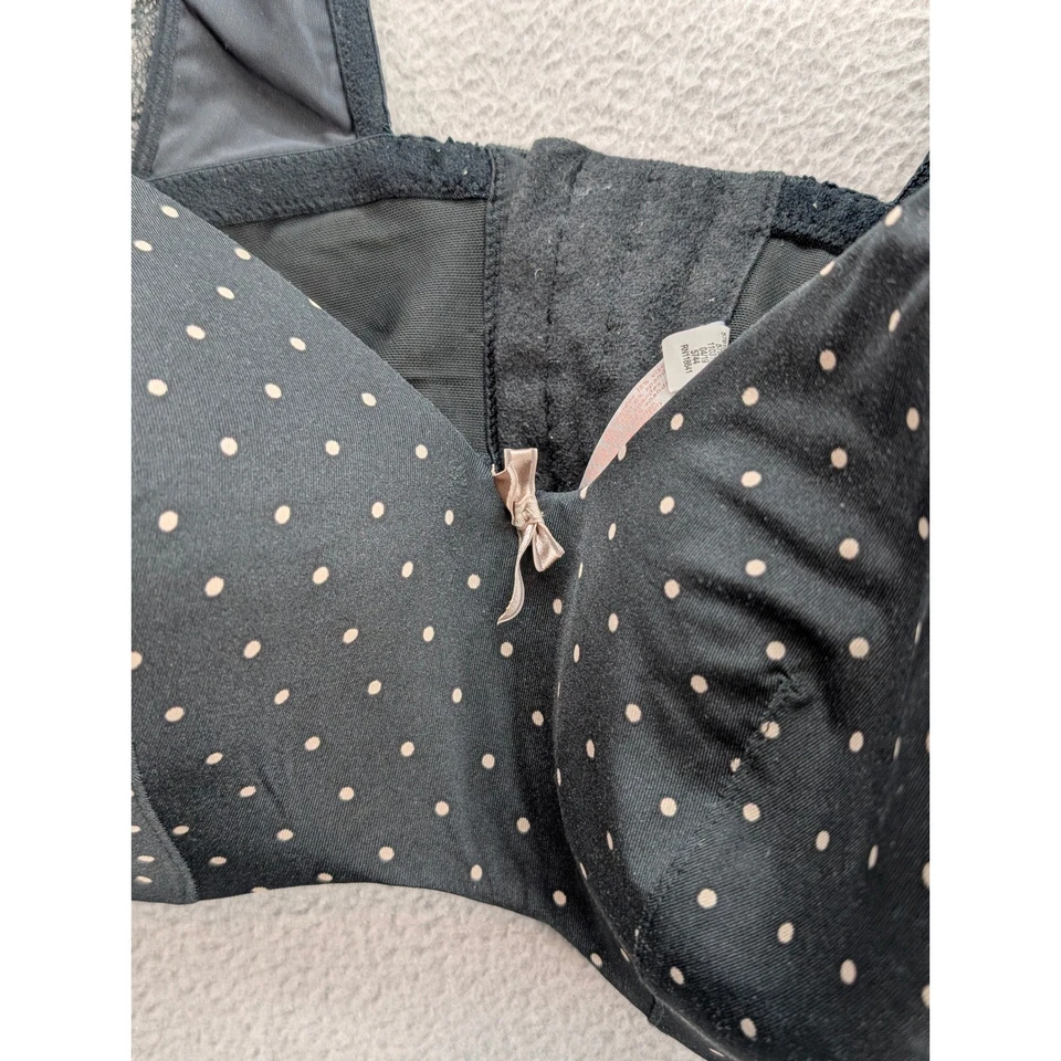 Sujetador a lunares Cacique ligeramente forrado Balconette 40F negro con aros cobertura completa Foto 4 de 4