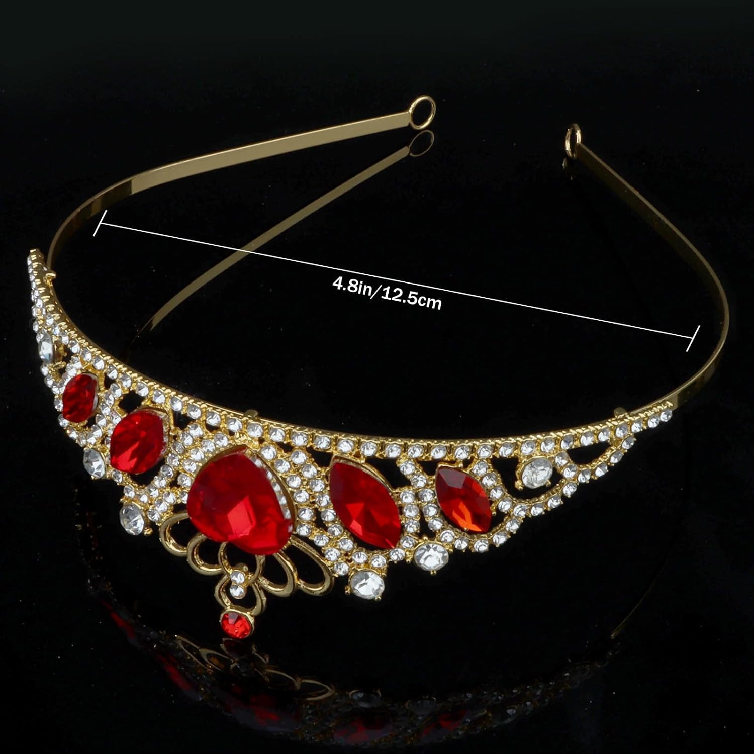Red Tiaras and Crowns for Women Queen of Heart Crown Crystal Royal Queen Crown f