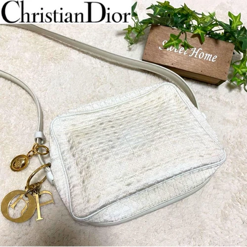 Sac bandoulière Christian Dior vintage Canage toile matelassée quincaillerie dorée Rare