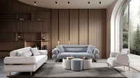 LuxuriöSes Beige-Graues Wohnzimmer-Set 3+3+1-Sitzer WohnzimmermöBel 3 Teile