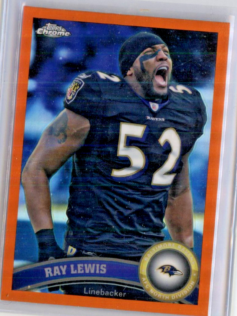 2011 Topps Chrome Orange Refractor Ray Lewis #2 Baltimore Ravens