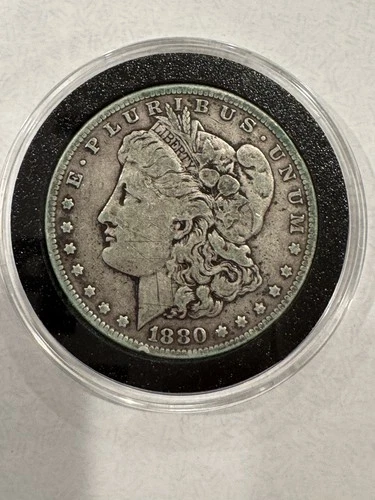 1880 Morgan Silver Dollar US Type Coin.  Capsule included