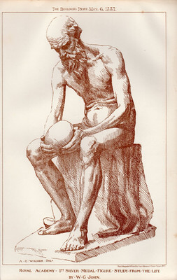 Print Figure Study From The Life By W G John Building News May 6th  1887