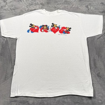 Vintage Stedman T-Shirt Mens XL Disney Cotton Mickey Mouse Be My Valentines Day