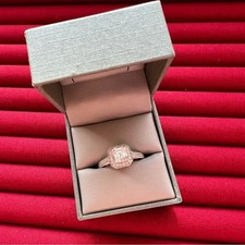 925 Sterling Silver Ring with Square Cubic Zirconia Stones - Size 6.75