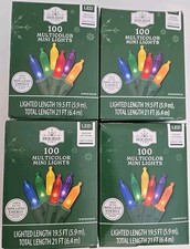 Holiday Time 100-Count Multicolor LED Mini Christmas Lot Of 4 Wire NEW 15 OFF