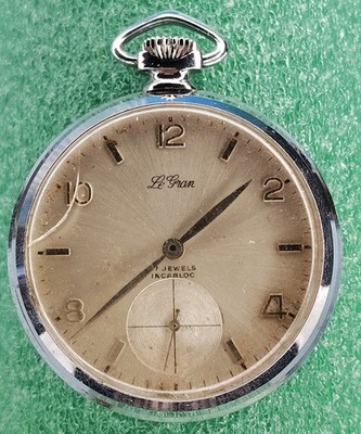 Men Le Gran Sub Dial Open Face UT 6497 Manual Vintage Old Pocket Watch Parts lot