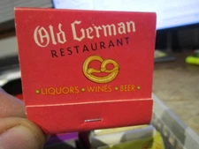 S25 MATCHBOOK COVER Matches Ann Arbor Michigan Old German Restaurant Lager beer