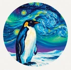 Hayleybug 1/10th oz Night Sky Walker Penguin Silver Round