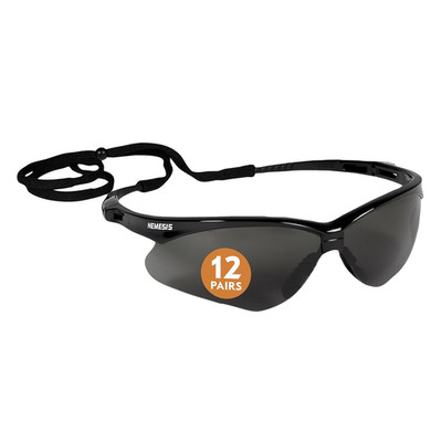   V30 Nemesis  Safety Glasses (22475), with Anti-Fog Coating, Smoke Lenses, Blac