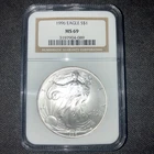 1996 American Silver Eagle MS69 NGC Brown Label 1 OZ