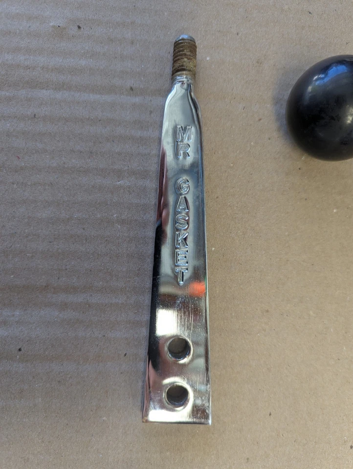 Vintage Mr. Gasket Chrome 4 Speed Gear Shifter Handle with Black Knob Gasser - Image 4 of 4