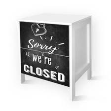 Cassettiera comodino Bianco stampa SORRY legno 39x29xH45 cm