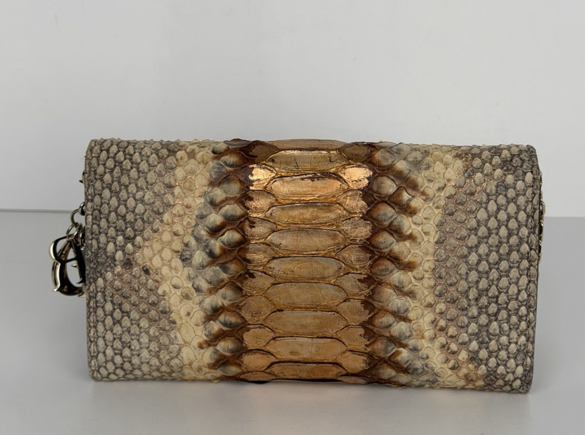 Christian Dior Metallic Python Wallet on Chain in… - image 3