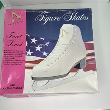 American White Tricot Lined Figure Ice Skates Womens Size US 9 NEW In Box
