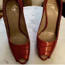 Guiseppe Zanotti Orange Croc Heels EU 35