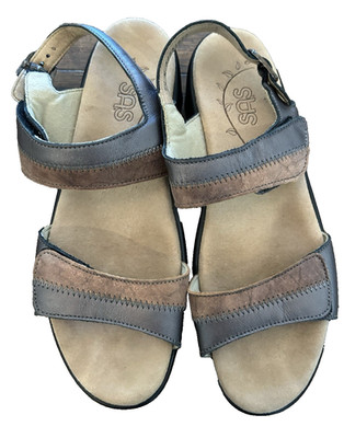 SAS Women's Nudu Sandals Sz 7.5 Narrow Brown Comfort Super Suede Insole Cushion