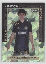 2021 Chrome MLS Sapphire Edition Pitch Prodigies Green 2/75 Paxten Aaronson p6a