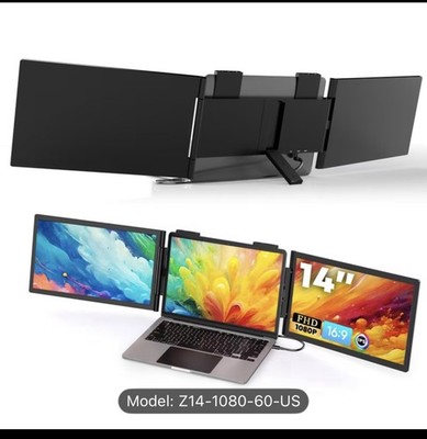 Dual 14'' Portable IPS LCD Monitor, 1080P FHD, USB-C, Model Z14-1080-60-US