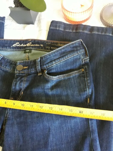 EDDIE BAUER Women’s Sz 4 Long Curvy Blue Jeans women's size p4 - Picture 6 of 12