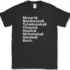 Famous Classical Composers Names T-Shirt Orchestra Music Classic Novelty Tee