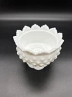 Vtg Fenton Candle Bowl Mini #3873 MI c 1968-76 White Hobnail Milk Glass