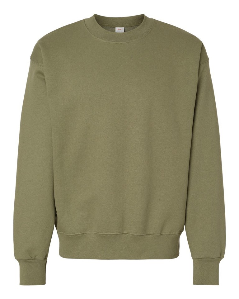 Hanes Ultimate Cotton Crewneck Sweatshirt – Adult Heavyweight Pullover, Black, 3XL - View #9