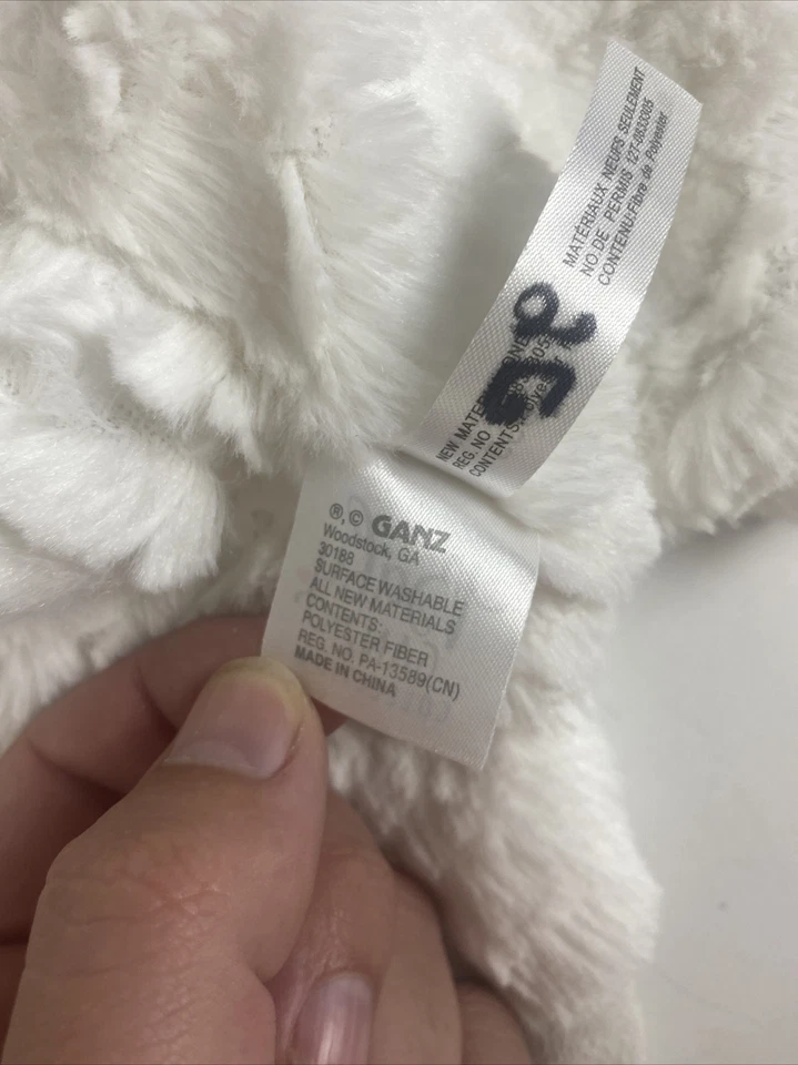 Ganz Baby Flat A Pat Blanco y Gris Cordero Felpa Oveja Lovey Manta de Seguridad Estrellas Foto 4 de 4