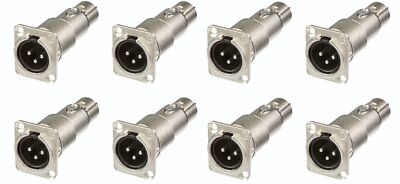 8 Neutrik NA3MDF 3 Pin Mic XLR Male to Female Adapter Feed / Pass Thru Converter