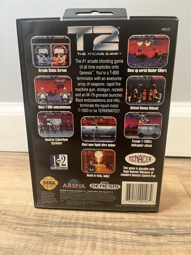 Vintage 1992 Sega Genesis Terminator 2 T2 The Arcade Game CIB Complete in Box - Picture 3 of 5