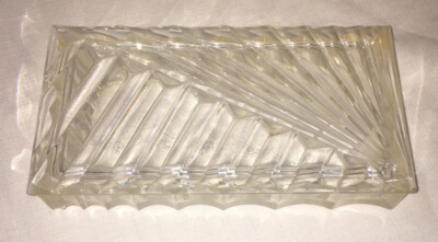 glass cigarette box Antique Art Deco Glass Cigarette Box & Cover