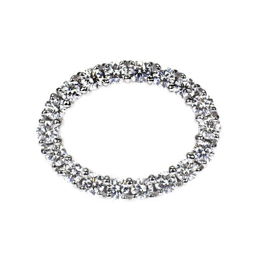 Mikimoto K18WG diamond pin brooch 0.53ct - Auth free shipping from Japan- Auth S