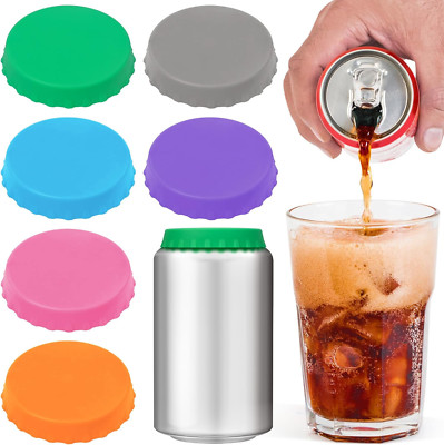 6-Pack Silicone Soda Can Covers, Reusable, BPA-Free, Fits Standard Cans, Multi-C
